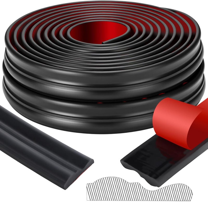 Innconee 32.8ft x 1.6 Inch Flexible Peel and Stick Molding Trim for Wall, Baseboard, Backsplash, Tile Edge, Chair Rail, Mirror-self Adhesive Moulding Trim for Bathroom Wall Door Floor Window, Black - Image 1